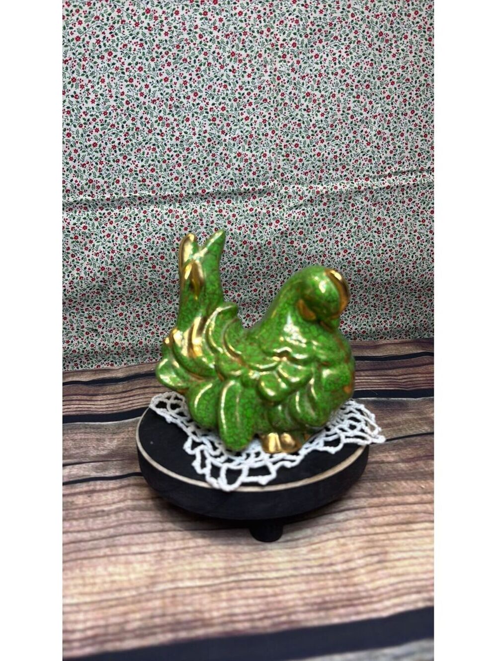 Mid-century decorative Green swan figurine
